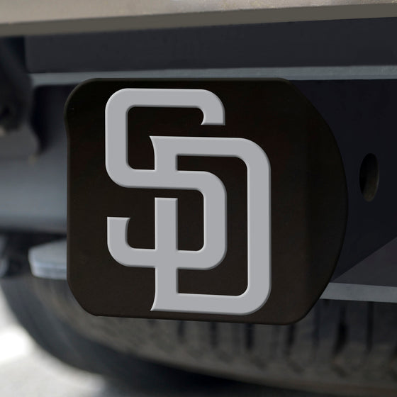 San Diego Padres Black Metal Hitch Cover with Metal Chrome 3D Emblem