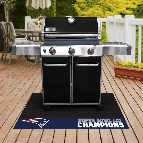 New England Patriots Vinyl Grill Mat - 26in. x 42in., 2019 Super Bowl LIII Champions 