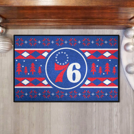 Philadelphia 76ers Holiday Sweater Starter Mat Accent Rug - 19in. x 30in.