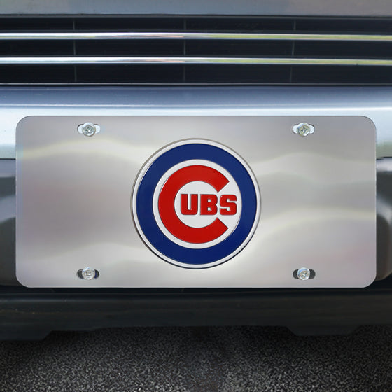 Chicago Cubs 3D Stainless Steel License Plate