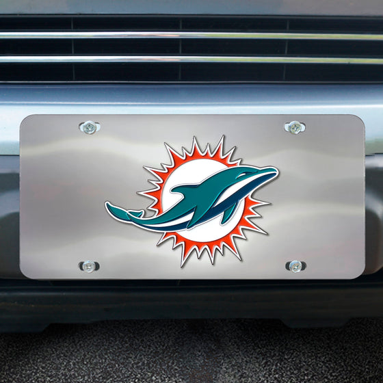 Miami Dolphins 3D Stainless Steel License Plate