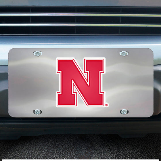 Nebraska Cornhuskers 3D Stainless Steel License Plate