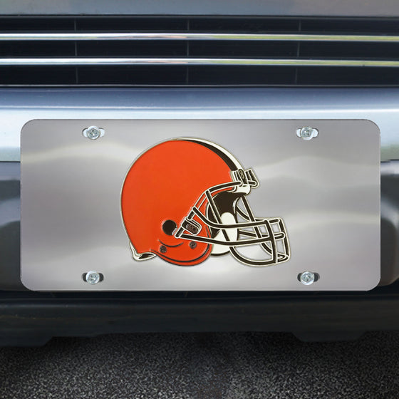 Cleveland Browns 3D Stainless Steel License Plate