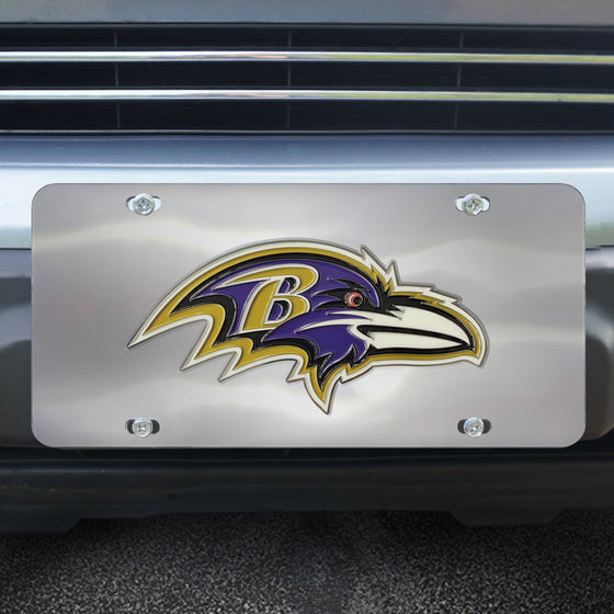 Baltimore Ravens 3D Stainless Steel License Plate