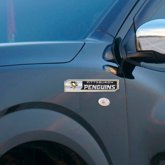 Pittsburgh Penguins 2 Piece Heavy Duty Aluminum Embossed Truck Emblem Set