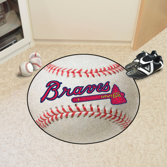 Atlanta Braves Baseball Rug - 27in. Diameter
