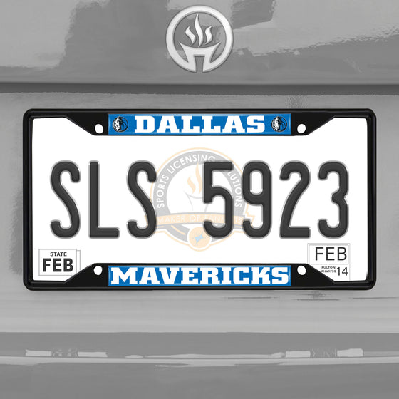 Dallas Mavericks Metal License Plate Frame Black Finish
