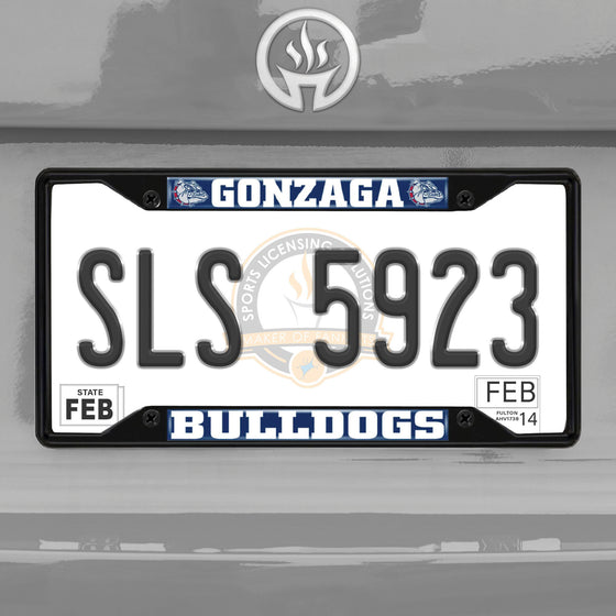Gonzaga Bulldogs Metal License Plate Frame Black Finish
