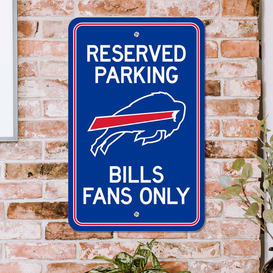 Buffalo Bills Team Color Reserved Parking Sign Décor 18in. X 11.5in. Lightweight