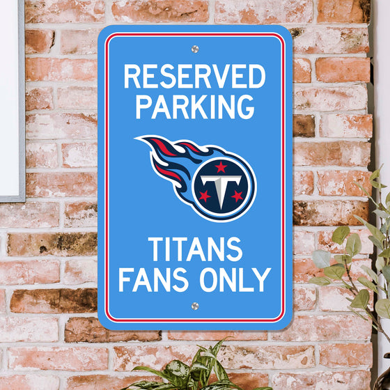 Tennessee Titans Team Color Reserved Parking Sign Décor 18in. X 11.5in. Lightweight