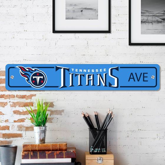 Tennessee Titans Team Color Street Sign Décor 4in. X 24in. Lightweight