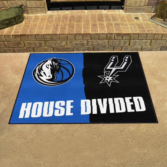NBA House Divided - Mavericks / Spurs House Divided Rug - 34 in. x 42.5 in.