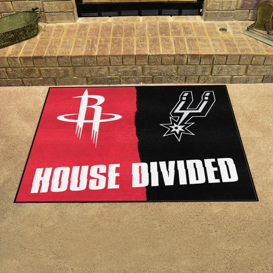 NBA House Divided - Houston Rockets / Spurs House Divided Rug - 34 in. x 42.5 in.