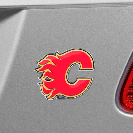 Calgary Flames Heavy Duty Aluminum Embossed Color Emblem