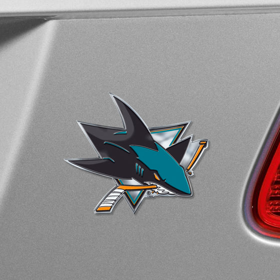 San Jose Sharks Heavy Duty Aluminum Embossed Color Emblem