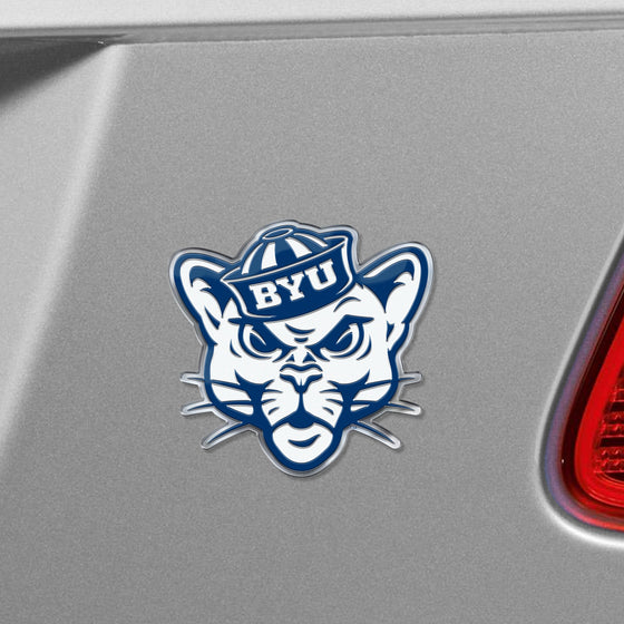 BYU Cougars Heavy Duty Aluminum Embossed Color Emblem - Alternate