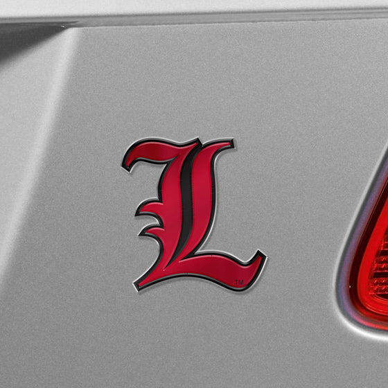 Louisville Cardinals Heavy Duty Aluminum Embossed Color Emblem - Alternate