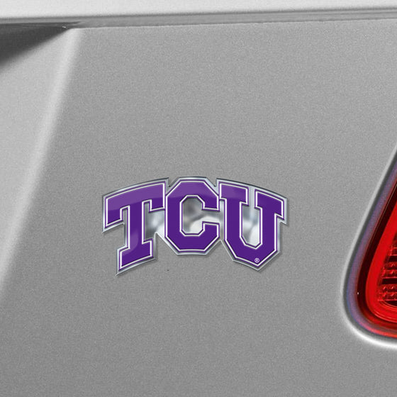 TCU Horned Frogs Heavy Duty Aluminum Embossed Color Emblem - Alternate