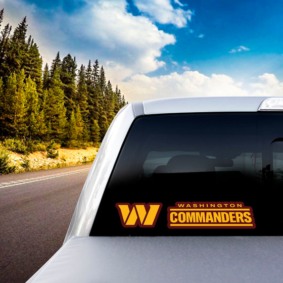 Washington Commanders 2 Piece Team Slogan Decal Sticker Set