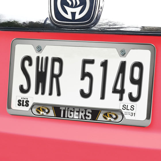 Missouri Tigers Embossed License Plate Frame, 6.25in x 12.25in