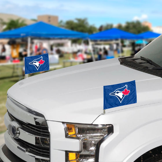 Toronto Blue Jays Ambassador Car Flags - 2 Pack Mini Auto Flags, 4in X 6in