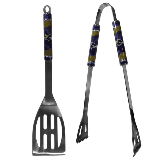 Baltimore Ravens 2 pc Steel BBQ Tool Set (SSKG) - 757 Sports Collectibles