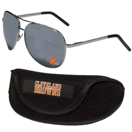 Cleveland Browns Aviator Sunglasses and Sports Case (SSKG) - 757 Sports Collectibles