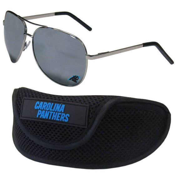 Carolina Panthers Aviator Sunglasses and Sports Case (SSKG) - 757 Sports Collectibles