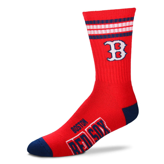Boston Red Sox 4 Stripe Deuce Socks - Large - 757 Sports Collectibles