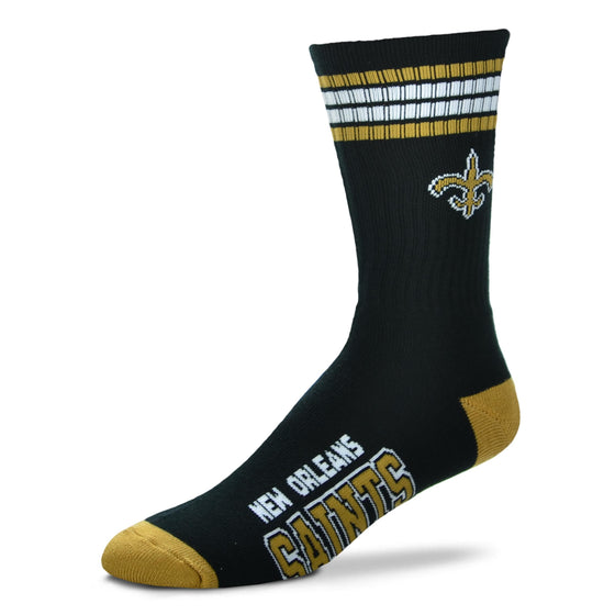 New Orleans Saints - 4 Stripe Deuce Sock - Black  Mens L