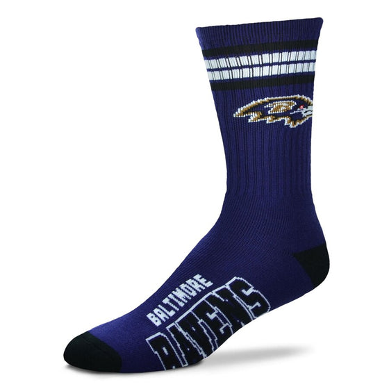 Baltimore Ravens - 4 Stripe Deuce - Plum Large Sock