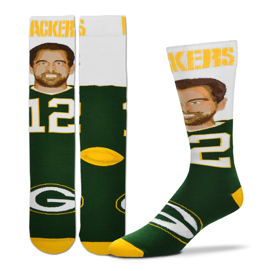Green Bay Packers Player Selfie Sock- Aaron Rodgers - Med