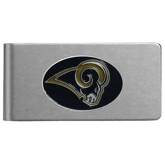 St. Louis Rams Brushed Metal Money Clip (SSKG) - 757 Sports Collectibles