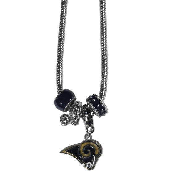 St. Louis Rams Euro Bead Necklace (SSKG) - 757 Sports Collectibles