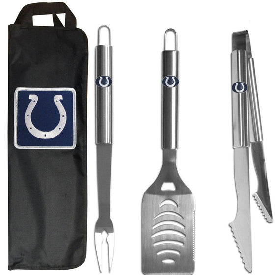 Indianapolis Colts 3 pc Stainless Steel BBQ Set with Bag (SSKG) - 757 Sports Collectibles