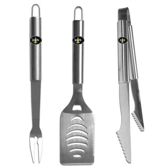 New Orleans Saints 3 pc Stainless Steel BBQ Set (SSKG) - 757 Sports Collectibles
