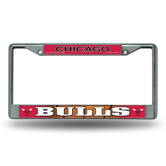 Chicago Bulls License Plate Frame Chrome Printed Insert