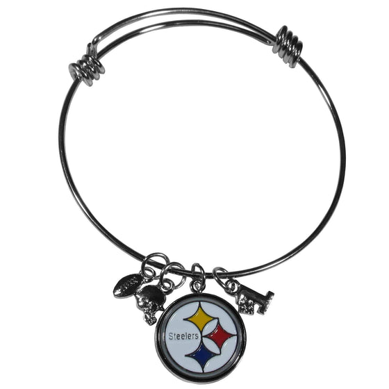 Pittsburgh Steelers Charm Bangle Bracelet (SSKG) - 757 Sports Collectibles