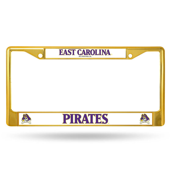 EAST CAROLINA PIRATES GOLD COLORED CHROME FRAME (Rico) - 757 Sports Collectibles