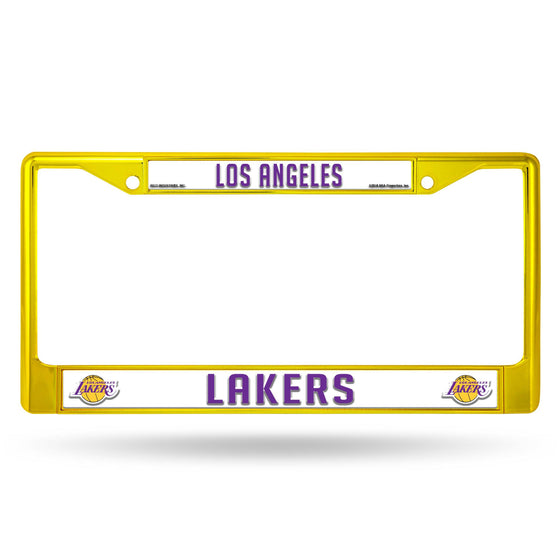 LOS ANGELES LAKERS COLORED CHROME FRAME SECONDARY YELLOW (Rico) - 757 Sports Collectibles