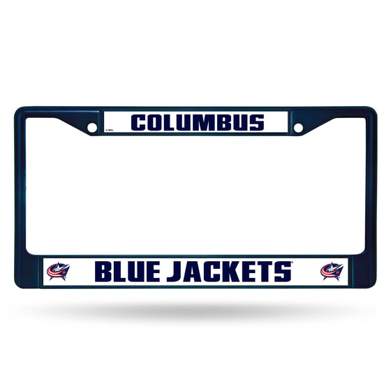 COLUMBUS BLUE JACKETS NAVY COLORED CHROME FRAME (Rico) - 757 Sports Collectibles