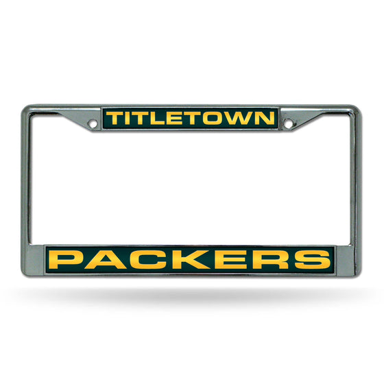 Green Bay PACKERS "TITLETOWN" LASER CHROME FRAME (Rico) - 757 Sports Collectibles