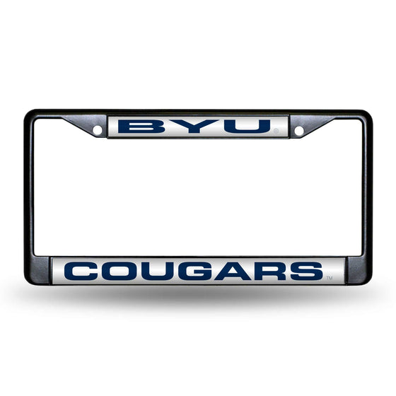 BRIGHAM YOUNG BYU COUGARS BLACK LASER CHROME FRAME (Rico) - 757 Sports Collectibles