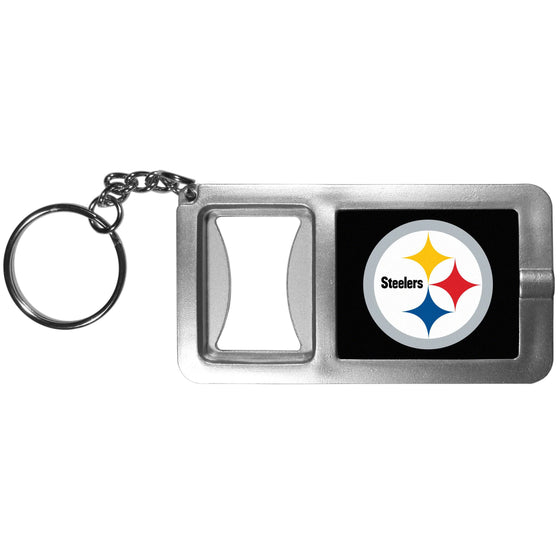 Pittsburgh Steelers Flashlight Key Chain with Bottle Opener (SSKG) - 757 Sports Collectibles