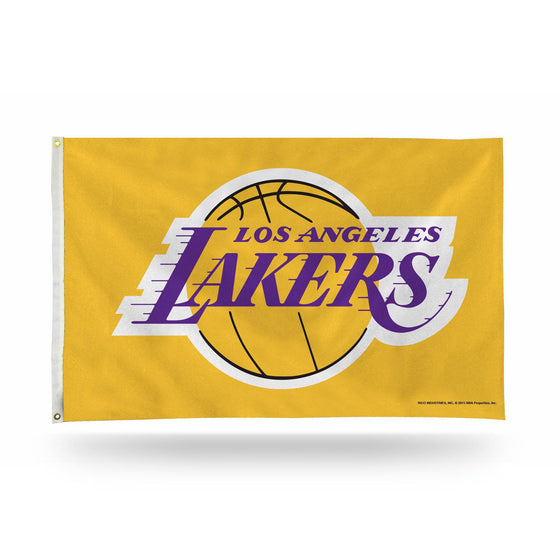LOS ANGELES LAKERS BANNER FLAG (YELLOW)  (Rico) - 757 Sports Collectibles