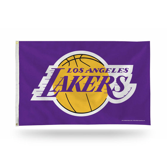 LOS ANGELES LAKERS BANNER FLAG PURPLE (Rico) - 757 Sports Collectibles