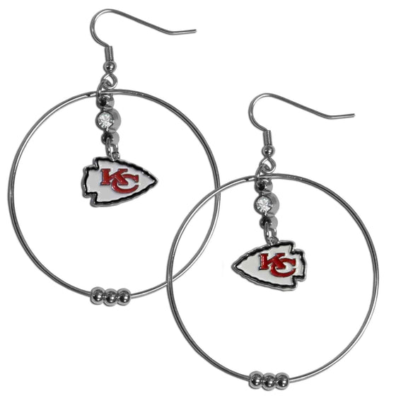 Kansas City Chiefs 2 Inch Hoop Earrings (SSKG) - 757 Sports Collectibles