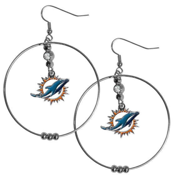 Miami Dolphins 2 Inch Hoop Earrings (SSKG) - 757 Sports Collectibles