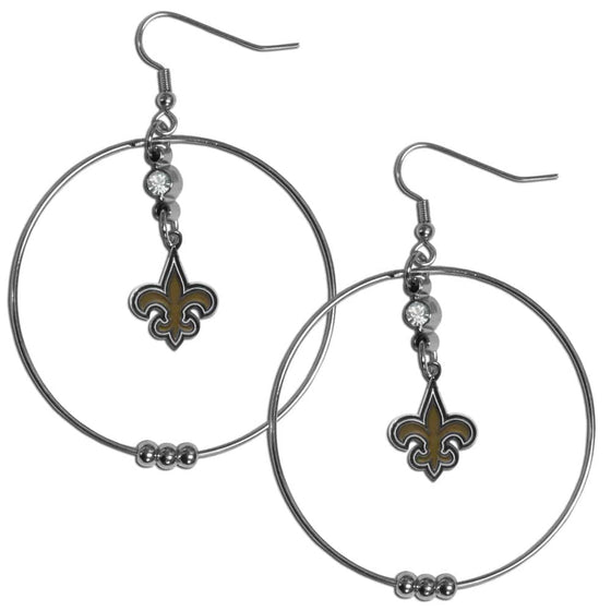 New Orleans Saints 2 Inch Hoop Earrings (SSKG) - 757 Sports Collectibles