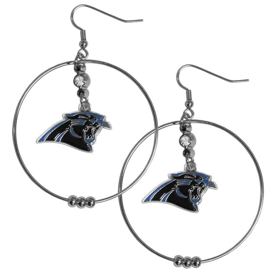 Carolina Panthers 2 Inch Hoop Earrings (SSKG) - 757 Sports Collectibles